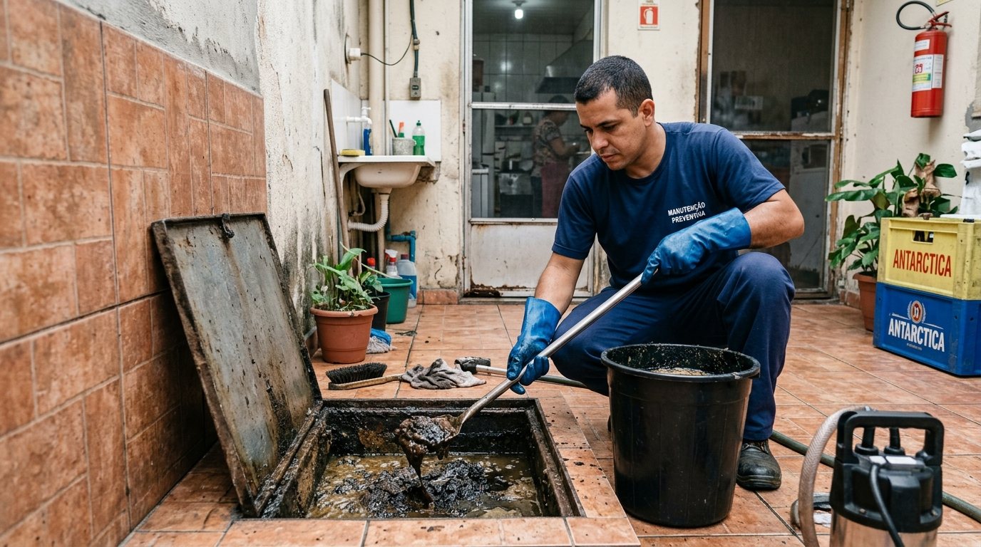 Limpeza de Caixa de Gordura com Equipe em Vila Velha‑ES